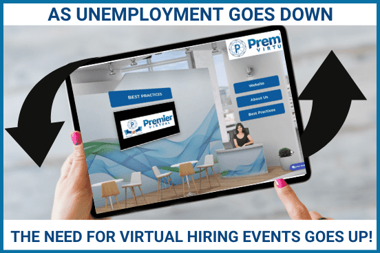 Premier Virtual - As Unemployment Goes Down, the Need for Virtual Hiring Events Goes Up!