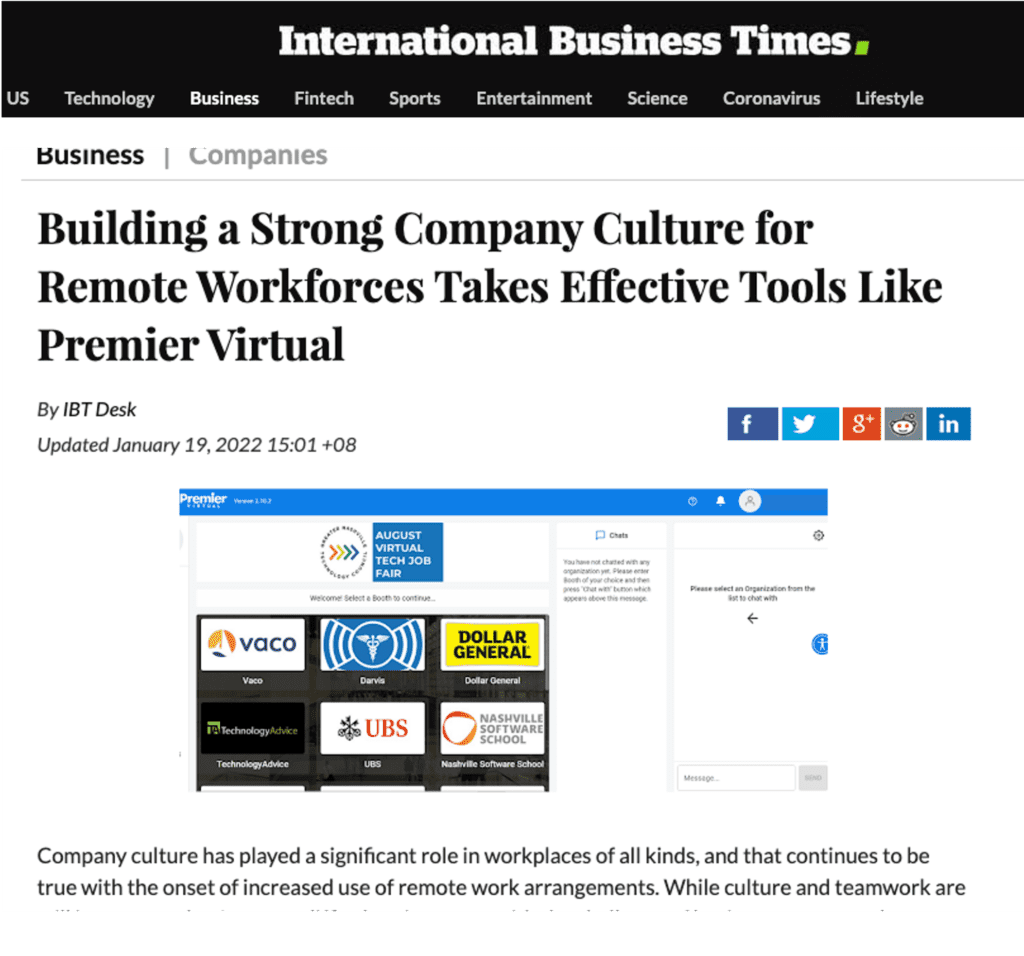 Premier Virtual - International Business Times article